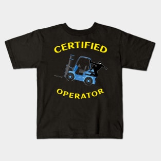 Forklift Ninja Certified Forklift Operator Kids T-Shirt